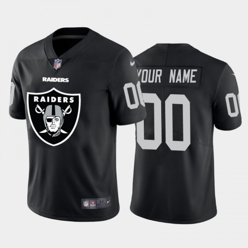 Men's Las Vegas Raiders Customized Black 2020 Team Big Logo Stitched Limited Jersey